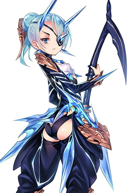 (score_9:0.9),score_8_up,score_7_up,anime style,rating_safe,(zPDXL),
BREAK Theory,black bodysuit,1girl,solo,eyepatch,weapon,ass,simple background,white background,holding,holding katana,katana,<lora:XB2 Praxis & Theory ponyXL v1:0.97>,