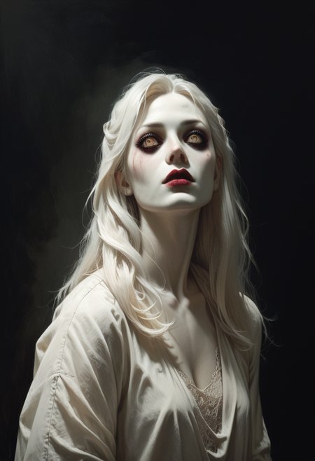 score_9, score_8_up, score_7_up, fantasy, long hair, horror \(theme\), pale skin, ghost, white hair, black house
 <lora:ph4nt0m01lXLP:1>, <lora:zavy-bcklt-sdxl:0.8> <lora:joschek_toned_paper_drawing:0.4>, detailed face, lips,