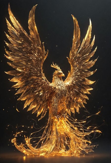 depict a pheonix in gold neon, explosion of neon colours, black background, halation effect, soft lighting,
Wide range of colors., Dramatic,Dynamic,Cinematic,Sharp details
Insane quality. Insane resolution. Insane details. Masterpiece. 32k resolution.
<lora:add-detail-xl:0.95> <lora:dvr-lnds-sdxl:0.3> dvr-lnds-sdxl <lora:MJ52:0.25> <lora:ral-apoctvisn-sdxl:0.3> ral-apoctvisn <lora:zavy-cntrst-sdxl:0.35> dark, chiaroscuro, low-key <lora:zavy-rmlght-sdxl:0.41> zavy-rmlght <lora:SDXLFaeTastic2400:0.225>