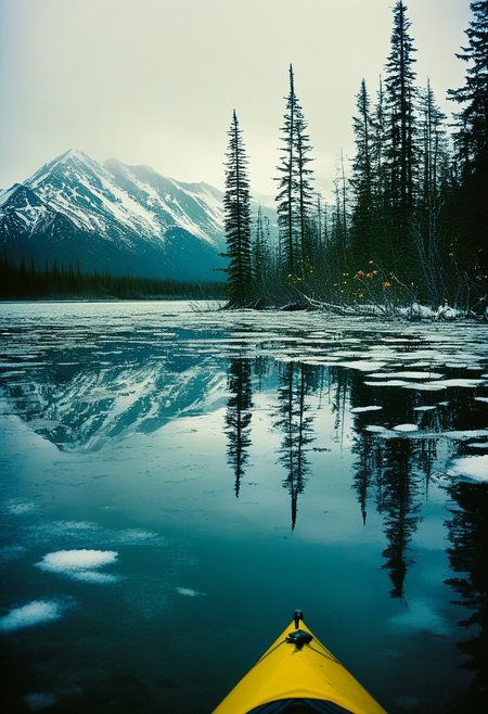 ()Hyoer Realistic:2.0)Polaroid picture of 
image of Eklutna Lake in Anchorage, Alaska, where the effects of climate change have transformed the lake into a lush, tropical paradise. 
Focusing on the close up on the Beautiful Mature women, each with a voluptuous figure taking a selfie:2.75)
The once-frozen landscape is now teeming with vibrant, tropical plants and flowers, and the air is warm and humid.
In the background, the majestic Chugach Mountains from Chugach State Park rise up, their peaks still capped with snow, but now surrounded by a halo of tropical greenery. The lake's surface is calm and reflective, with a few sailboats and kayaks gliding across its surface.
Capture the surreal, futuristic atmosphere of this scene, where the harsh, subarctic environment of Anchorage has given way to a vibrant, tropical oasis.
