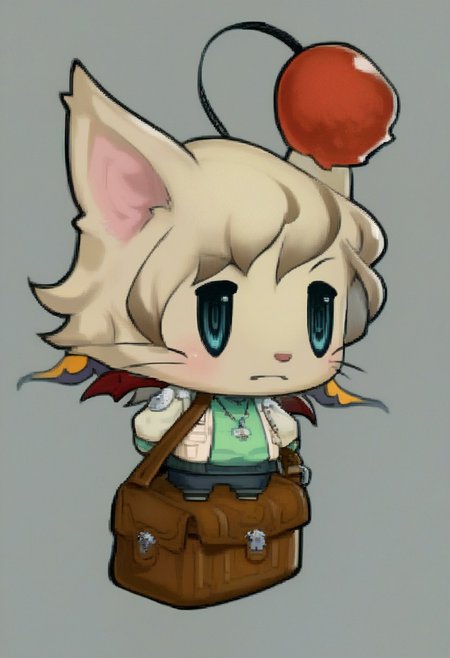 score_9, score_8_up, score_7_up,source_anime,
1girl, furry, anthro, messenger bag, mog, moogle, final fantasy, red pom, anetennae, wings, small, ffpictlogicastyle, chibi, full body, faux figurine