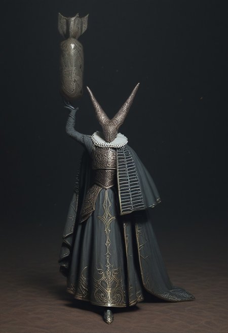 score_9, score_8_up, score_7_up, score_6_up, intricate detailed, 
Albrecht
artillerywitch, helmet, neck ruff, cape, armour, 1girl, solo, one arm up, bomb shell, full body, dark background, 
Victorian,