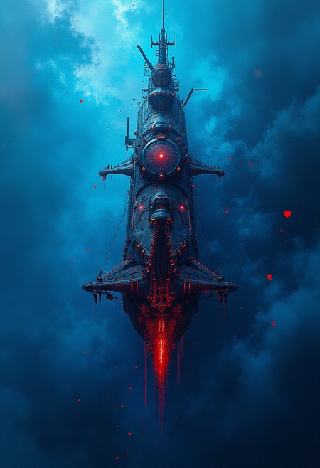 Swirling Blue, High Contrast, artstation, Impressionism, Steampunk Nepalese Nuclear submarine, Embroidery, extremely detailed CG Unity 8k wallpaper, Witchcore, dark red paint splotches, trending on artstation, intricate, dynamic background, epic composition, professional creative, striking, fine artistic composition