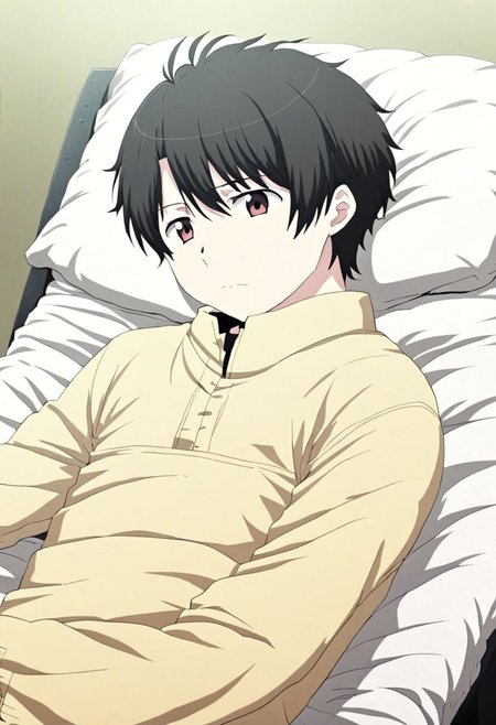 high resolution, solo, best quality, 1Boy, Inaho Kaizuka, Black Hair, Slice Of Life, OverallDetail