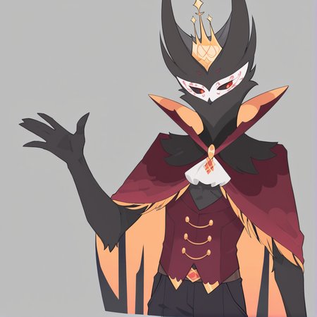 <lora:Paimon:1> solo, no humans, male focus, black skin, outfit, 1boy, red eyes, masterpiece, high quality,  <lora:add-detail-xl:1> <lora:illustriousXL_stabilizer_v1.72:0.8> <lora:hara_id_21:1> h4ra_illu, flat color