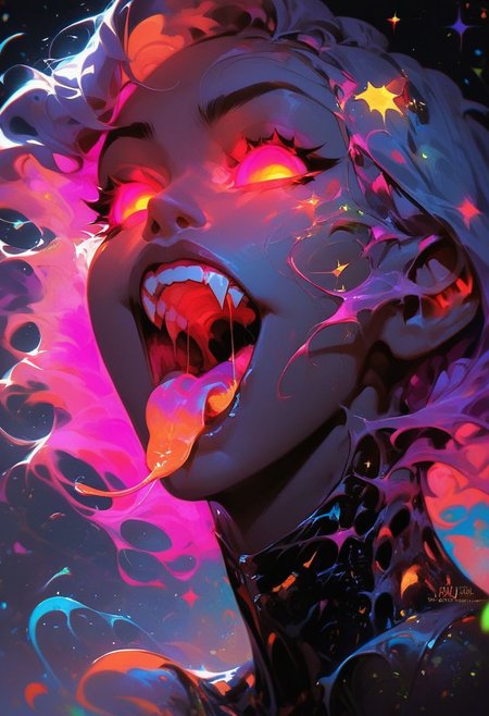 score_9, score_8_up, score_8_up, 1girl,  exposed, lewd, open mouth, tongue out, saliva, colorful, vivid colors, detailed, portrait, glowing eyes