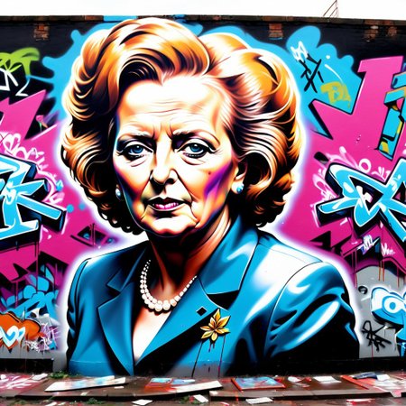 trendy younger margaret thatcher  masterpiece graffiti Jed-Gr4ff1t1,