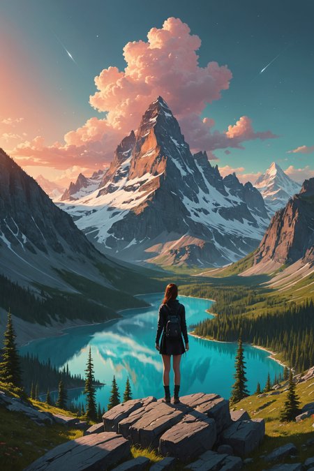 by Alena Aenami and Tara McPherson in the style of Jessica Rossier,  digital painting