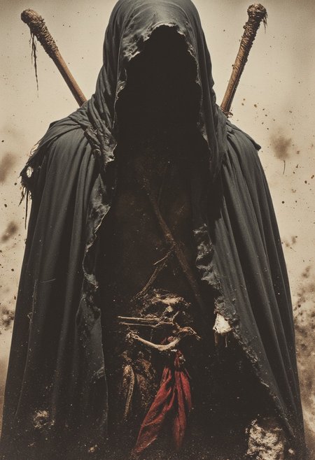 A cloaked Shadow of death,