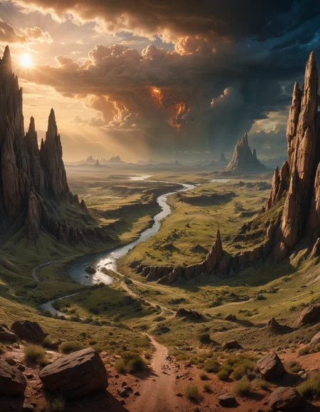 hyper realistic and highly detailed, by Sophie Harris Taylor and Wally Wood, panoramic wide angle shot of an phenomenally beautiful otherworldly landscape scenery, award winning, film grain, dramatic lighting, movie still frame, depth of field,  (masterful, professional, intricate details, masterpiece, best quality:1.5)
<lora:add-detail-xl:0.5> <lora:xl_more_art-full_v1:0.5>