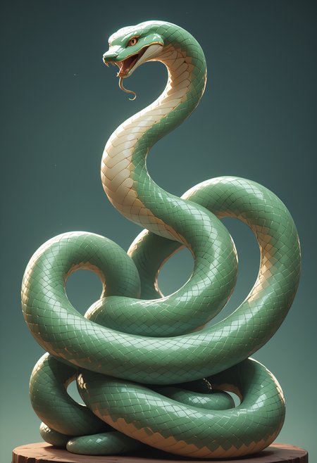 score_9, score_8_up, score_7_up,
coiled giant snake made of green jade, ouroboros, action pose, detailed background,
WORLD MORPH JADEITE