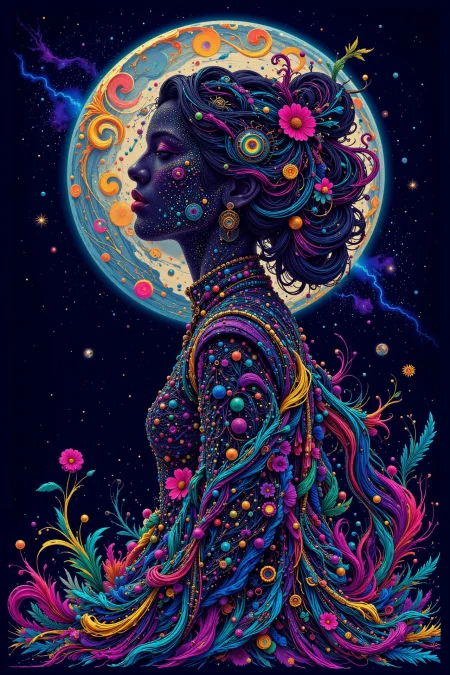 moor, bright luminous starry night, woman, very intricate, very detailed, sharp, bright, colorful, <lora:Hand v2:0.5> <lora:Anti-Blur:1><lora:Insane Detail Slider:0.25>  <lora:flux.1_lora_flyway_Epic-detail_v2:0.3> <lora:fluxenhancer:0.25><lora:ck-Neon-Retrowave:0.4> ck-rw, in the style of ck-rw,  <lora:Neurocore Anime Cyberpunk:0.8> A digital artwork in the style of cknc