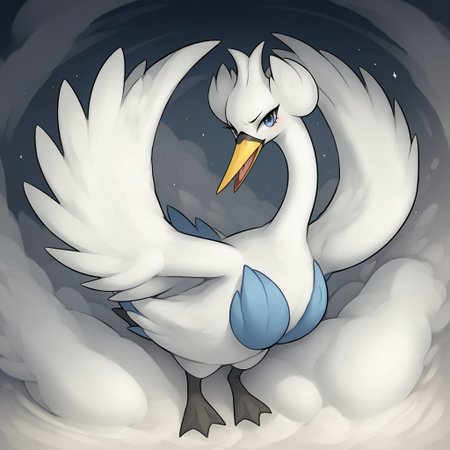score_9, score_8_up, score_7_up, Swanna, pokemon \(creature\), (solo), full body, avian, beak, looking at viewer, sunny, <lora:cefaa866-a58e-40ba-a219-79ab392f7d60:1.0>, <lora:ffb4b896-8f3f-4879-ada8-9fac134f5a50:0.9>