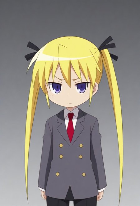 source_anime, anime screencap, source_anime, auratheguillotine, anime screencap, masterpiece, source_anime, shiny skin,,,,,,,sonyakmb, blonde hair, long hair, twintails, hair ribbon, purple eyes,, school uniform,