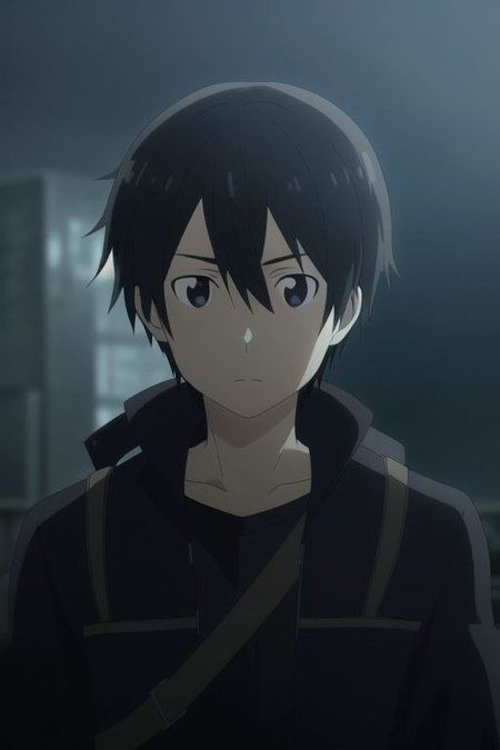 high resolution, professional photography, best quality, 1Boy, Kazuto Kirigaya, Black Hair, Black Eyes, shallow depth of field, Post-Apocalyptic, survival,