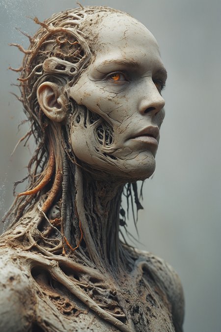 Hyperrealistic art (Highest Quality, 32k, masterpiece, Amazing Details:1.1) multiple indefinable White and bloody worm like Organisms, night,disturbed Sickness, indefinable worms are intricately designed with a blend of biomechanical elements and cybernetic aesthetics,wire-like veins decorate the full Organisms, the worm like Organisms parts are generated from rusted metal and organs,highlighting the suffering and starvation, surrounded by a ominous towering wall of dark grotesque slimey rotten flesh monsters and body remnants, their Sil Anatomy forms distorted and nightmarish background is a plain translucend sepia Color, created by Zdzislaw Beksinski and H.R Giger, Cinematic, movie mood, in Hell, burned air, dark paths that disappear into the depths, cinematic light, dense orange shimmering ground fog, dust, fire, particles, glowing, reflections, compelling composition, scary atmosphere, mood, and depth, creating a visually striking image that feel like still frame from another world, strong canvas texture <lora:SDXL-ExtremelyDetailed:0.36> <lora:ral-zmbyz:0.08> ral-zmbyz, zombie <lora:ral-azh:0.44> ral-azh