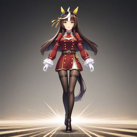 1girl , CalstoneLightO3D , from center, (running), full body, matrix, matrix codes,codeandigital,digital world, digital, science fiction,
calstone_light_o_(umamusume) , 
absurdres , commentary_request , highres , 
1girl , ahoge , animal_ears , ascot , belt , black_hair , black_pantyhose , , blunt_bangs , breasts , brown_belt , buttons , cowboy_shot , double-breasted , ear_covers , frilled_sleeves , frills , gloves , gradient_eyes , horse_ears , horse_girl , horse_tail , long_hair , long_sleeves , looking_at_viewer ,  multicolored_hair , pantyhose , puffy_long_sleeves , puffy_sleeves , red_ascot , ribbon , , solo , sparkle , streaked_hair , striped_hair , tail , thigh_strap , white_gloves , white_hair , yellow_eyes , yellow_ribbon ,