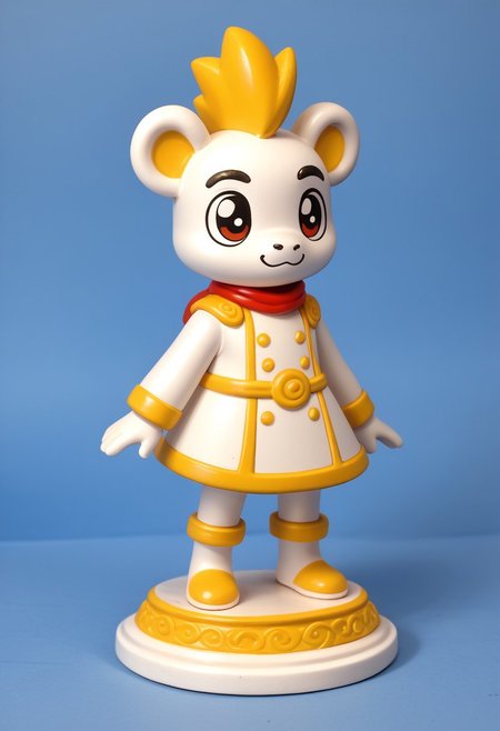 a golden and white porcelain figurine of (((DedMoroz))) (pmg style, h1ppyCE style, hippy, DedMoroz)