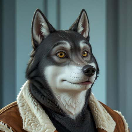 score_9, score_8_up, score_7_up, source:furry, dynamic lighting, detailed background, bedroom background,  anthro, furry, male, 1boi, (headshot), solo, (detailed face, detailed eyes), furry, anthropomorphic character, 
BREAK
Mr_Badwolf, Anthro Wolf, Wolf, BBW, Ever_after_high, dark gray fur, white snout, white eyebrows, white inner ears, black nose, white sclera, yellow eyes, black lips, large muscles, muscular, thick neck, leather jacket, fleece-lined jacket, torn jeans, digitgrade legs, 
BREAK
<lora:add-detail-xl:1.5>