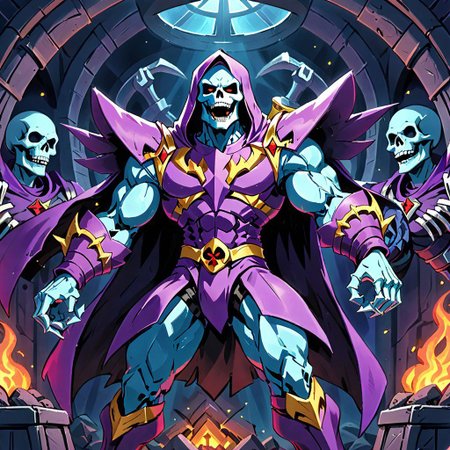 skeletor in his secret lair laughing maniacally
