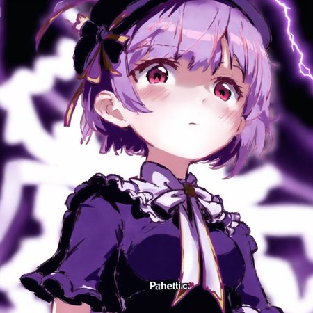 <lora:pathetic_meme_rifv2:1.0>, patheticmeme, upper body, 

1girl, bow, dress, female focus, frills, hat, lightning, purple hair, red eyes, ribbon, shawl, short hair, solo