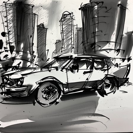 corcoc4s modern car in a big city <lora:corcoc4s:1>