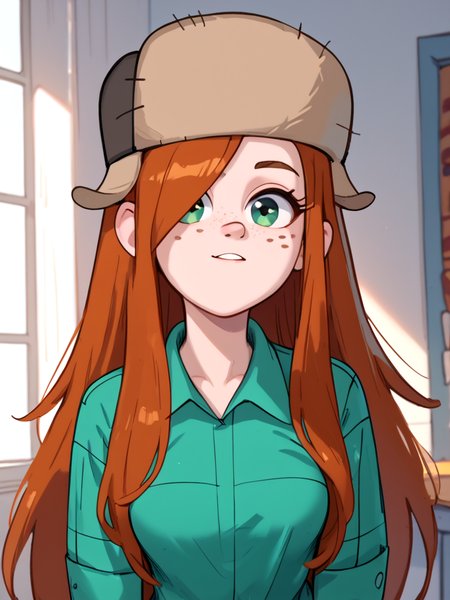 Score_9, score_8_up, score_7_up, score_6_up,
1girl, wendy, long hair, orange hair, green shirt, freckles, fur hat, breasts, looking at viewer, <lora:WendyCorduroyPony1.0:1>