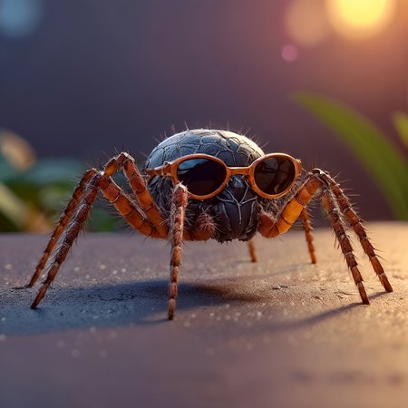 cute spider using sunglass, Wide range of colors., Dramatic,Dynamic,Cinematic,Sharp details
Insane quality. Insane resolution. Insane details. Masterpiece. 32k resolution.