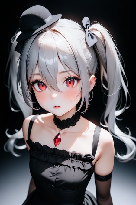 ,orchis,1girl,solo,simple background,white background,grey hair,twintails,red eyes,chibi,,<lora:orchis:0.9>,<lora:a31cosv2_last:1>, masterpiece, best quality, very aesthetic, absurdres