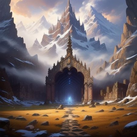 ((Masterpiece)), realistic digital painting of the hall of the mountain king, fanmou, official art, trending on artstation,