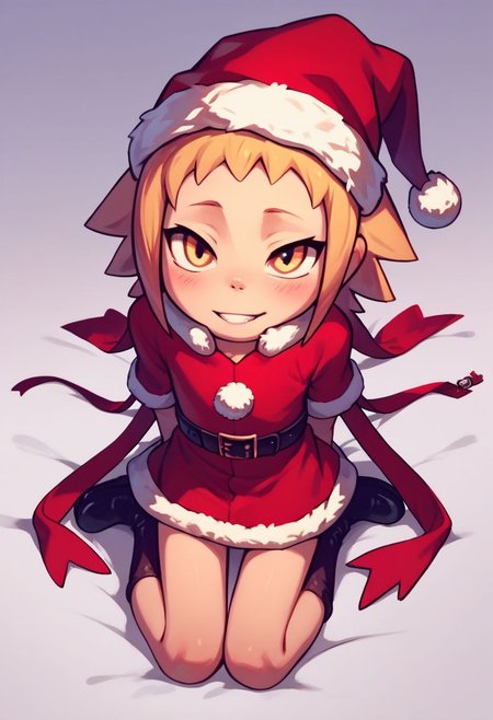 score_9, score_8_up, score_7_up, score_6_up, score_5_up, score_4_up, break, source_cartoon, official, cute, solo, MiniMedusa, santa clous costume