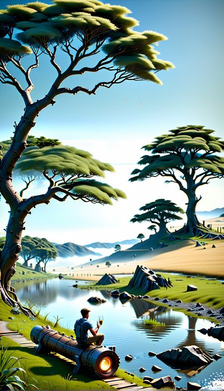 and river, a painting of a cute light beige and a, He is sitting on a log in a field of lush sea, with a lush foggy land far against the background, there is a few trees and wooden panels, small river can be seen, pastel blue, flat grey cave scene, (A family drinking from a rusty  dune:1.1), (by Vincent Di Fate:1.1), 3d render, UE5, rendered in hyperdetailed, top on polycount, hypermaximalist, volumetric lighting, (sketchfab:1.01), digital illustration canon 2032 âh 11 ratioâ15854381109 âheight 1024768. 24K 1 64940091753 Dinet lens, 2?6400824 ratio+g Photography, 32k resolution, 32740mm f/9 âarotti, non-90mm, dof, non-n-focus @blur Shot.00724545691
<lora:CyborgsXL:0.4> <lora:DarkMatterXLv2:0.4> <lora:MercuryXL:0.2> <lora:quality1:1> <lora:d\EnvyFlourishesXL01:0.3> <lora:EnvyFocalBlurXL01:0.3> <lora:extremely_detailed:1> <lora:great_lighting:4> <lora:add-detail-xl:1> <lora:WowifierXL-V2:0.5> <lora:3l3ctronics:0.3> <lora:Aether_Glitch_v1_LoRA:0.3> <lora:Dark_Futuristic_Circuit_Boards:0.3> <lora:DarkGrimFantasyXL:0.2> <lora:Electrical_Wires_Style_SDXL:0.2> <lora:Neon_Cyberpunk_SDXL_-_Cyberspace:0.3> <lora:Neon_Cyberpunk_SDXL_Cyberware:0.2> <lora:Neon_Noir_SDXL:0.2> <lora:Rembrandt Lighting Style:1>