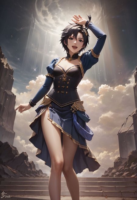 score_9,score_8_up,score_7_up,score_6_up,source_anime, <lora:Worldly_XL:1.10> (rock concert:1.6),
1girl, solo, full figure, dynamic pose, singing, dancing, <lora:KikuchiMakoto_pony_v1:0.9> kikuchi makoto, kkcmkt, short hair, black hair, antenna hair, hair between eyes, black eyes, flat chest, small breasts,  (idol clothes, long legs:1.2), delicate strappy heels,
hands, <lora:detailed_hands:1.05>
<lora:HandFineTuning_XL:0.55>
<lora:loraeyesxl:0.65>
<lora:StS_detail_slider_v1:4>
zPDXL, zPDXL-neg