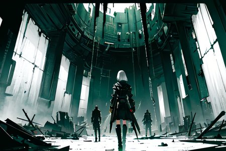 highly insanely detailed, masterpiece, top quality, best quality, highres, 4k, 8k, RAW photo, (very aesthetic, beautiful and aesthetic),  
tsutomu nihei,nihei_tsutomu,blame!,blame gakuen!,abara,TNstyle,sidonia_no_kishi,(tunnel,megastructure in background,mausoleum,deep horizon,tower,lab,city ruins,giant room,sidonia \(ship\),space,spacecraft),vast scenery,perspective,empty,cyberpunk,dark background,flock,open space,no human,decrepit,dystopia,destroyed,blm,science fiction,futuristic, 
<lora:ABARA:0.5>, 
(1girl:1.3), 
solo focus, 
(pure green background,transparent background:1.2),âââ