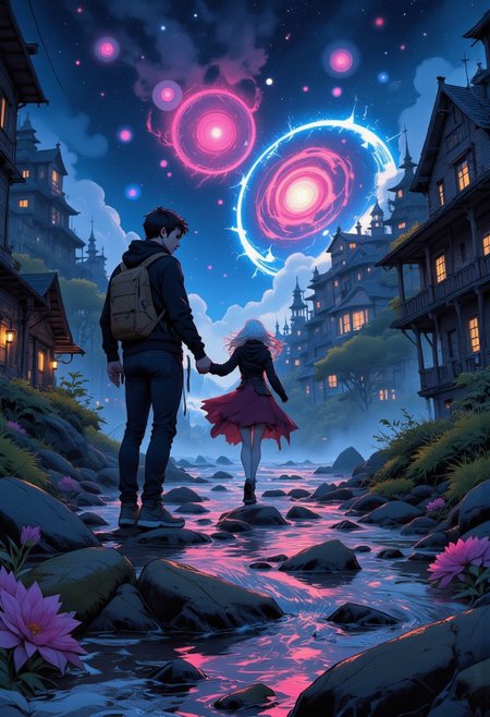 Run away, run away, we could run away
And leave this place for another day
Look at all the love in the Milky Way
Callin' you and me
Ah, I'm dreaming 'bout a million miles away
You next to me (you next to me)
No stress for me (no stress for me)
No gravity 
FiadhRose01