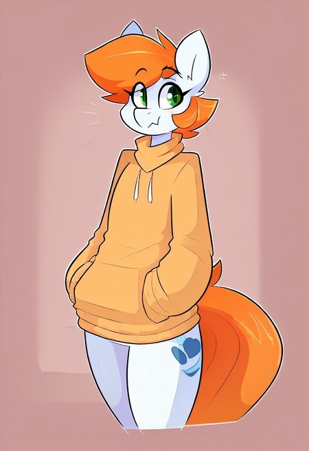score_8_up, score_9_up, by kilinah,abbi,anthro bunny,orange hair, white fur, green eyes, standing, <lora:PDXL_artist_tags_v2_big>  <lora:pony_good_hands:1>