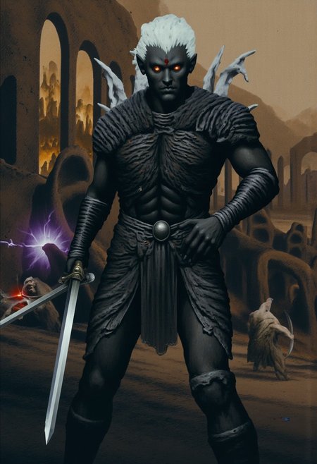 b3rs3rk macro lens d4concept pov, 3D01S, simple background d4artstyle atmospheric and powerful MikeFranchinastyle dark fantasy, natural organic and first person pov of a berserk style creature in the Tsutomu Nihei style
Dark elf warrior, ebony skin with a slight metallic sheen, contrasting shock-white hair ranging from short and tousled to long and flowing. Sharp, angular facial features with high cheekbones and pointed ears. Piercing eyes that glow with inner light, colors varying from amber to pale lavender. Athletic, lithe body clad in intricate, form-fitting armor made of overlapping weaved plates and scales in deep dark purples, blacks, and gunmetal grays. PaperStyle Armor design includes ornamental  bladed edges, suggesting both protection and offensive capabilities. Wielding an assortment of weapons including curved swords, throwing stars, and magical whips made of crackling energy. Poses range from dramatic action stances to regal portraits, conveying both lethal grace and commanding presence. Background alternates between shadowy caverns, fiery underworld landscapes, and medieval fantasy cityscapes bathed in golden light. Art style spans from highly detailed digital paintings to stylized fantasy illustrations, with emphasis on dramatic lighting and shadow play to accentuate the character's mysterious and dangerous aura
UHD letterboxed game trailer frame chromatic aberration dark atmosphere sharp masterpiece with a focus on the character, elden ring, dark atmosphere