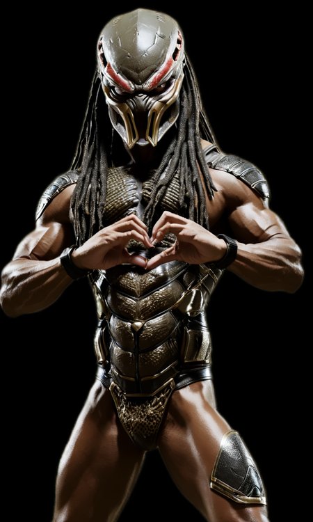 Predator , fiheartcl,       <lora:FingerHeart:1>