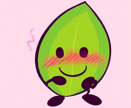 Battle_For_Dream_Island, leafy_(bfdi), animate_inanimate, object, blush, blush_lines, standing, facing viewer, suggestive expression, not_furry, solo, simple_background, smile, white background, soft colors, good quality, great quality, not_furry, <lora:BFDI_NSFW_LORA_v1:1>