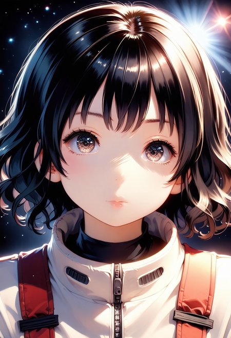 score_9, score_8_up, score_7_up, 1girl,TsubakiJP, (masterpiece), (best quality), (ultra detailed),(disheveled hair),(illustration), female astronaut j0rd7nj0n3s  in space, beautiful face, realistic photo, (portrait), [smoke], [haze], natural lighting, shallow depth of field, photographed on a Canon EOS-1D X Mark III, 50mm lens, F/2.8, (intricately detailed, hyperdetailed), ((RAW color)), sharp focus, HDR, 4k resolution, Cinematic film