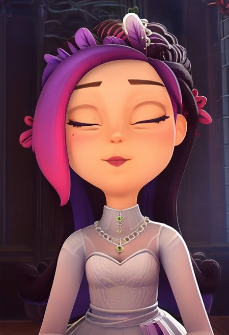 Lovely. Wedding dress. Closed eyes.
