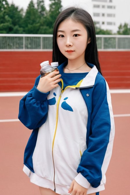 Charming Elegance: Chinese Schoolgirl in Traditional Uniform