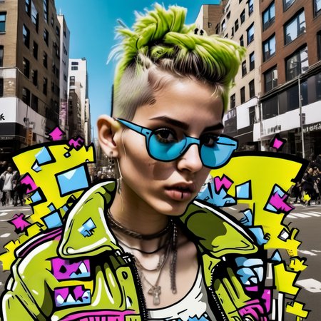 cartophoto punk girl i n city very detailed<lora:cartophoto:1>