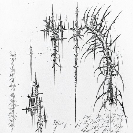 cybersigilism, bio, metallic, (despair, pain, depression, suicide, destruction:1.5),
(sketch, monochrome, traditional media:1.2)