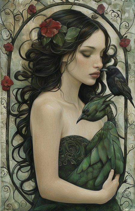 masterpiece,best quality,<lora:tbh220-sdxl:0.9>,illustration,style of Jessica Galbreth animals