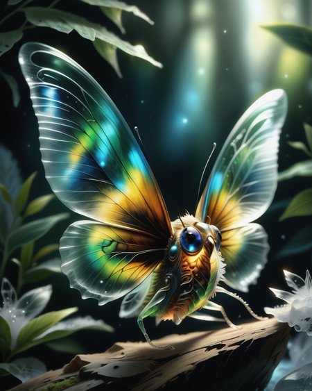 score_9, score_8_up, score_7_up, intricate details, rating_safe,
<lora:BioIceCrystalsPONY:1>, 1boy(made out of Jed-Blmicry, bioluminiscence, translucent,
feral furry, fairy,
full body, looking at the viewer, solo, smiling), detailed background, depth of field, subsurface scattering, 
<lora:ral-chrosc-clr:0.3>, ral-chrosc-clr,
<lora:xl_more_art-full_v1:0.3>,
<lora:add-detail-xl:0.3>