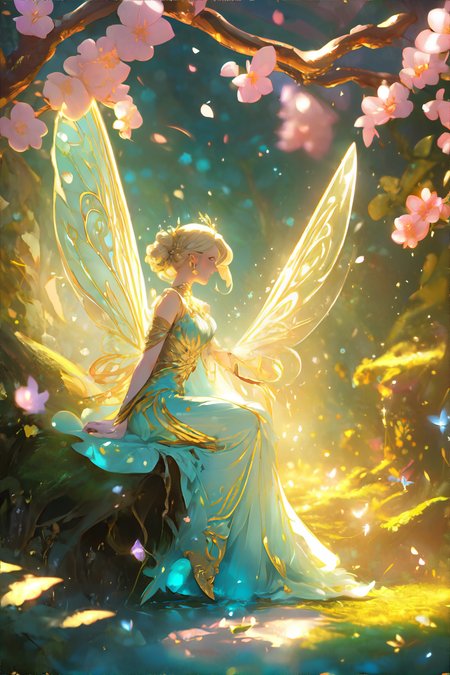 <lora:feyandfairies-ericheisner:1.00> 1girl, fairy wings, long grecian dress, summer time, forest, magical, FeyFa, masterpiece, 8k, high resolution, shallow depth of field, sharp focus
