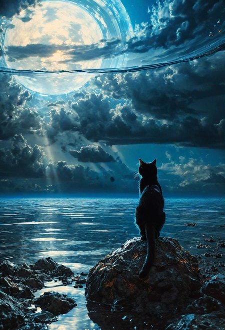 (The black cat of hell) (ingenious opus magnum by Michael Vincent Manalo and Elvira Vigna:1.2), , high key with glistening light, cosmic anddireful and dramatic atmosphere, (zestful quinacridone nickel azo gold and electricblue color swatch:0.1), raw details, crisp details, bokeh lights, <lora:xl_more_art-full_v1:0.6> ,analog photo, full body,, tall height, (on the knees)(analog photo:1.2),((dynamic pose:1.2),(dynamic camera),(amateur photo:1.3,art retouch,, analog photo), (close-up) rodian alien Snorkeling ,alien planet,(sci-fi:1.5), spaceship, mineralogical fractal, mutation black petals, nuclear reactor interior, photorealistic surrealism tangka, (film grain:1.2), abstract collage,(masterpiece, high quality, fisheye:1.2), blue sky, , epic clouds, (oil on canvas:0.2), , art by Jeremy Mann, god rays, dramatic light,    ,  (art by Eduard Wilhelm Pose and Master of the Holy Blood and Ivan Bilibin:1.1),  symmetry and balance, pioneering unparalleled masterwork with superior details, <lora:MJ52:0.90> <lora:xl_more_art-full_v1:0.4> <lora:RMSDXL_Creative:1>