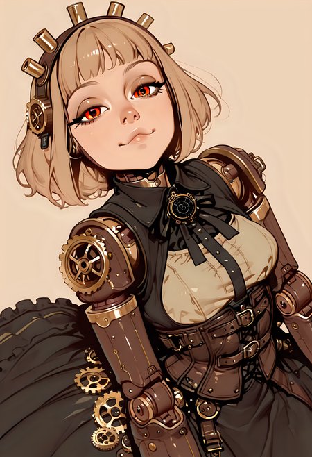 flat_colors,
dynamic pose,
steampunk themed,
1girl, solo,
brass gears doll_joints,
beautiful eyes, looking at viewer,
cute expression, gothic clothed,
beige background,
incoth, (incase:0.6), artist:moriimee, <lora:ck-shadow-circuit-IL-000012:0.4999999999999996> <lora:ck-nc-cyberpunk-IL-000011:0.39999999999999986> <lora:MoriiMee_Gothic_Niji_Style_Illustrious_r1:1.0000000000000002> <lora:incoth:0.2999999999999996>