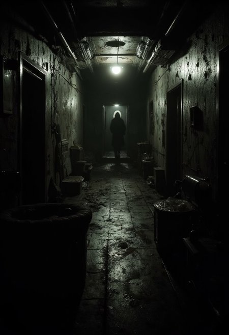 Basement darkness, evil entity, creepypasta. Niko Anttila. Jerem Mann, Charles Dana Gibson, Mark Demsteader, Paula Headley, mysterious, modern vintage.